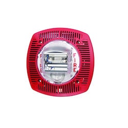 Gentex 904-1413-002 Evacuation Speaker/strobe, Low Profile, Wall Mount, 24 Volt Dc, Candela Unit, Red Faceplate