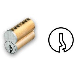 GMS Industries IC6G 4 | Interchangeable Cylinder Core, Small Format, Best G Keyway, 6-Pin, 0.56" Diameter X 1.1" Length X 0.96" Height, Satin Brass