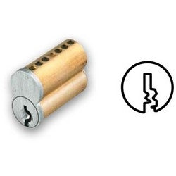 GMS Industries IC6M 4 | Interchangeable Cylinder Core, Small Format, Best M Keyway, 6-Pin, 0.56" Diameter X 1.1" Length X 0.96" Height, Satin Brass