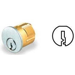 GMS Industries M118 WR 26D ST KA2 | Mortise Cylinder, Weiser E Keyway, Keyed Alike, 1.36" Diameter, 1-1/8" Length, Solid Brass