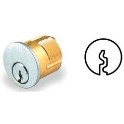 GMS Industries M118 YA 26D ST KA2 | Mortise Cylinder, Yale 8 Keyway, Keyed Alike, 1.36" Diameter, 1-1/8" Length, Solid Brass