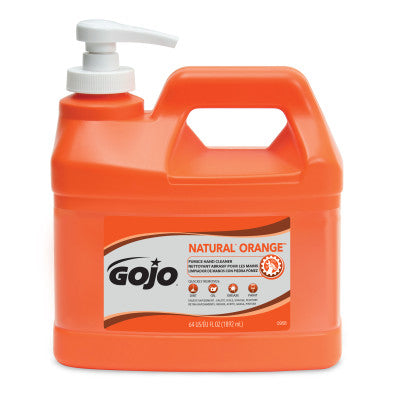 Gojo Industries 0958-04 | Natural Orange Hand Cleaner with Pumice, 1/2 Gallon Pump Bottle