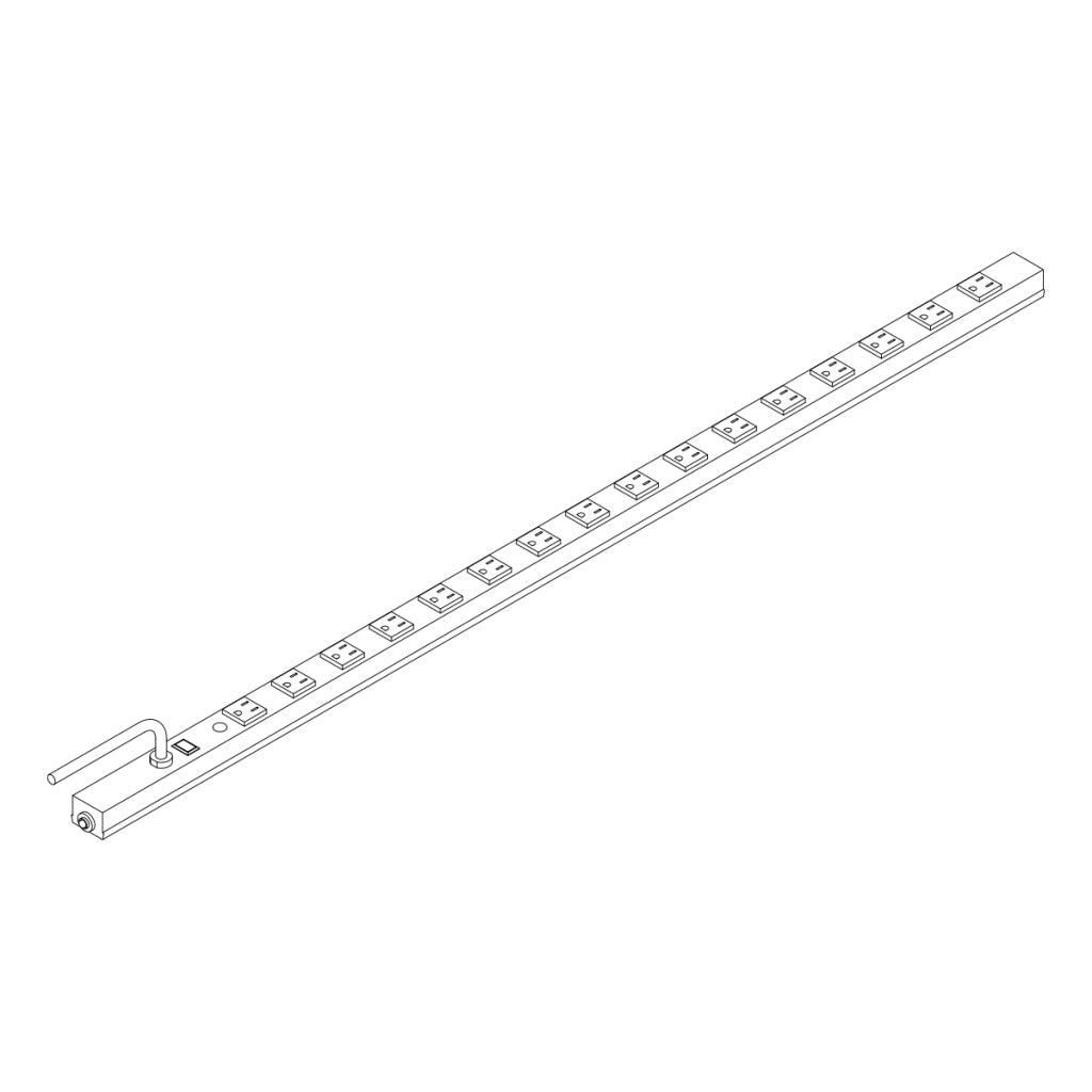 Great Lakes Case & Cabinet Co 7215 | Position Power Strip- 15 AMP