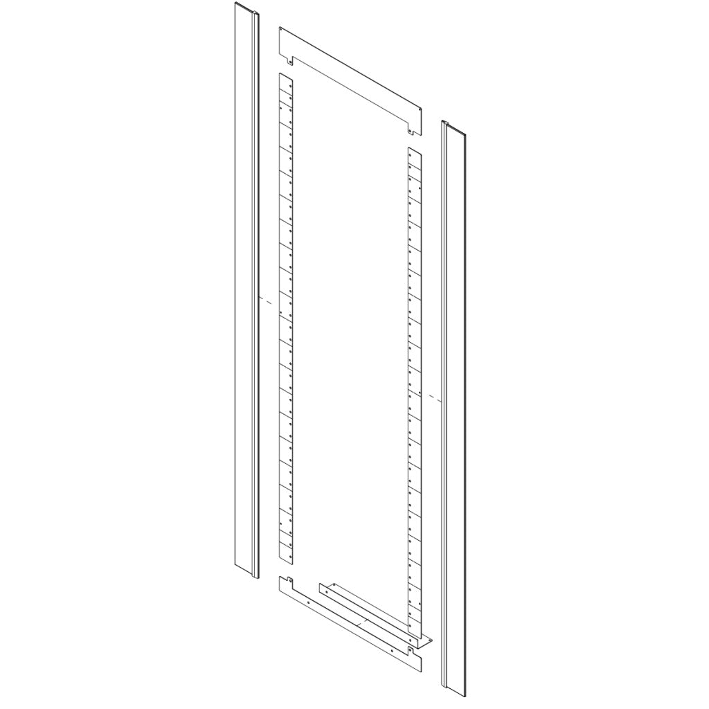 Great Lakes Case & Cabinet Co BGRK-84-32 | Brush Grommet Rail Kit For84"High X 32"W ES Enclosure