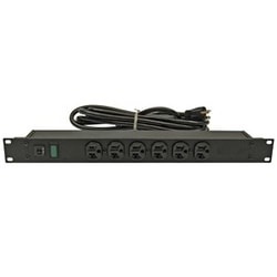 Great Lakes 7219-20AR | 6 Position Power Strip For 19" Mounting, 20 Amp, 5-20P Plug