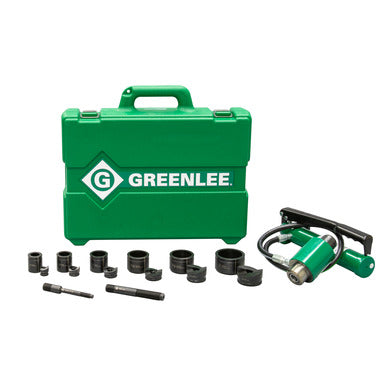 Greenlee-Textron 7306SB | 11-Ton Hydraulic Knockout Kit with Hand Pump and Slug-Buster 1/2" - 2"