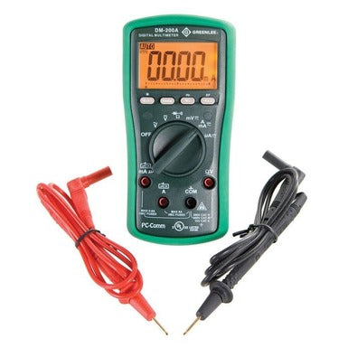 Greenlee-Textron DM-200A | 6,000-Count Digital Multimeter, 1000V, 8A (DM-200A)