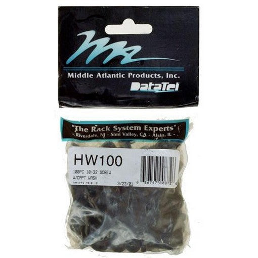 Middle Atlantic HW100 | Rackscrews, 10-32, Trim-Head, 100 pc.
