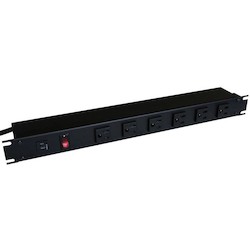 Hammond Manufacturing 1582T8B1BK | 15A 8-Outlet Power Strip, 15 ft Cord, Front Outlets, Black