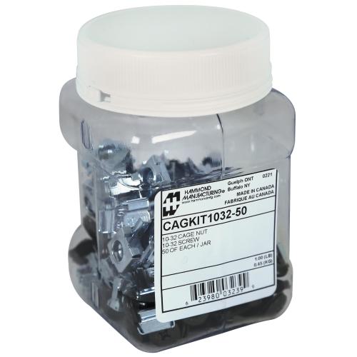 Hammond Manufacturing CAGKIT1032-50 | Cage Nuts & Screws Kit, 10-32, Pack of 50