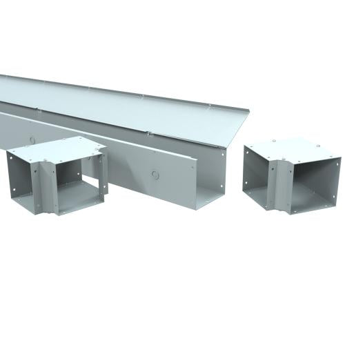 Hammond Manufacturing CWST660NK | 6" x 6" x 60" Straight Section with Knockout, Steel/Gray