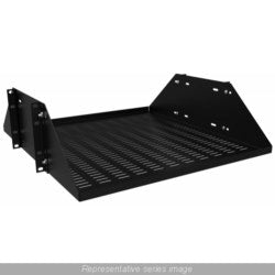 Hammond Manufacturing DNRMU1924BK1 | 3U Dual-Channel Solid Shelf, 24" Depth, 300 lb Rated