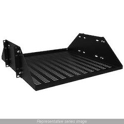Hammond Manufacturing DNRMV1924BK1 | 3U Dual-Channel Vented Shelf, 24"D, 300 lbs Rated