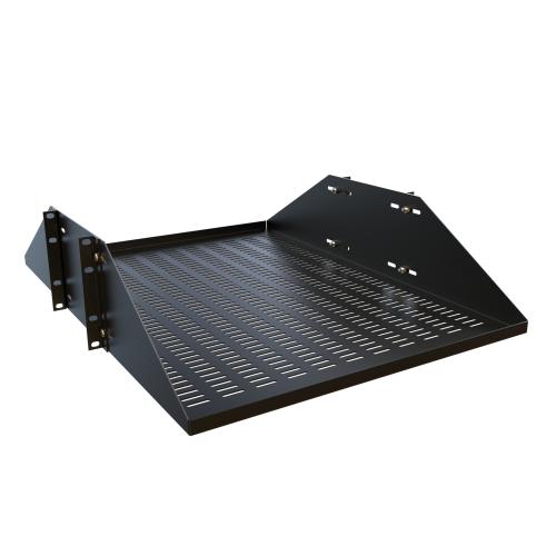Hammond Manufacturing DNRMV1924BK1 | 3U Dual-Channel Vented Shelf, 24"D, 300 lbs Rated
