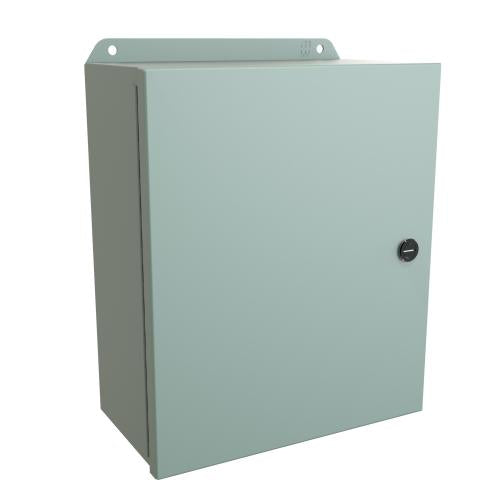 Hammond Manufacturing EJ12105 | NEMA 4/12 Eclipse Junior Enclosure with Panel, 12" x 10" x 5", Steel/Gray