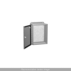 Hammond Manufacturing EJ664 | NEMA 4/12 Eclipse Junior Enclosure with Panel, 6" x 6" x 4", Steel/Gray