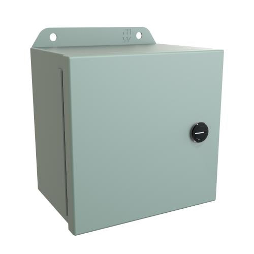 Hammond Manufacturing EJ664 | NEMA 4/12 Eclipse Junior Enclosure with Panel, 6" x 6" x 4", Steel/Gray