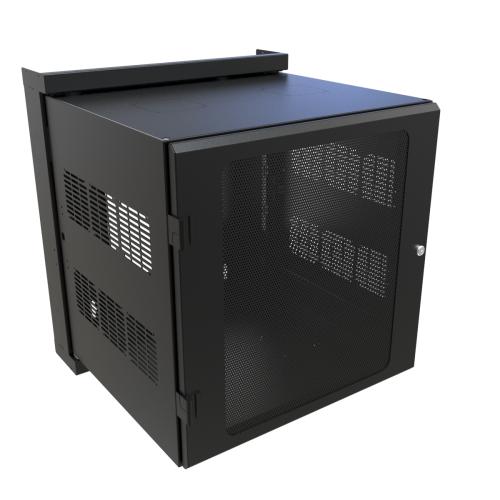 Hammond Manufacturing HWM2412U20BK | 12U 24"W x 25.7"D Swing-Out Wall Cabinet with Vented Door