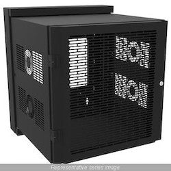 Hammond Manufacturing HWM2412U26WDBK | 12U Swing-Out Wall Cabinet, 24"W x 31.7"D, Window Door