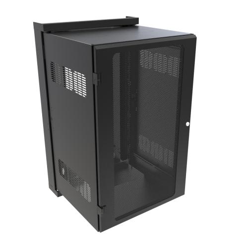 Hammond Manufacturing HWM2420U20BK | 20U 24"W x 25.7"D Swing-Out Wall Cabinet with Vented Door