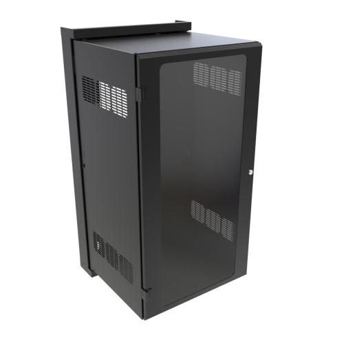Hammond Manufacturing HWM2424U20WDBK | 24U Swing-Out Wall Cabinet, 24"W x 25.7"D, Window Door