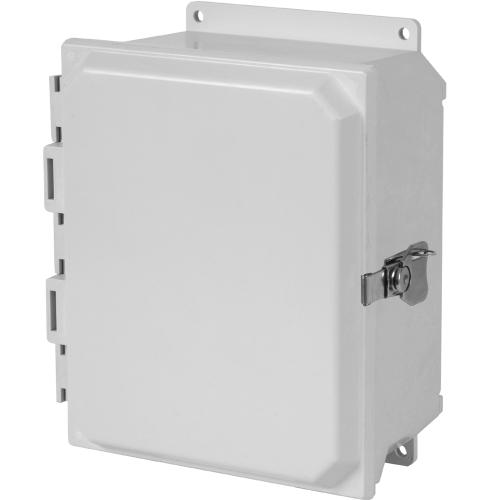 Hammond Manufacturing PJU12106TF | NEMA 4X Solid Door Enclosure, Twist Latch with Flange, 12" x 10" x 6", Fiberglass