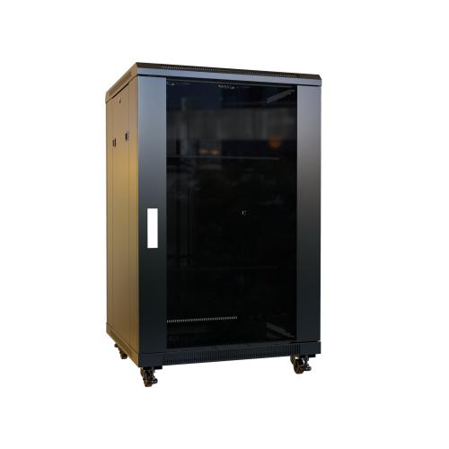 Hammond Manufacturing RB-AV18 | 18U AV Cabinet with Glass Door, 24"D