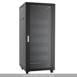 Hammond Manufacturing RB-AV27 | 27U AV Cabinet with Glass Door, 24"D