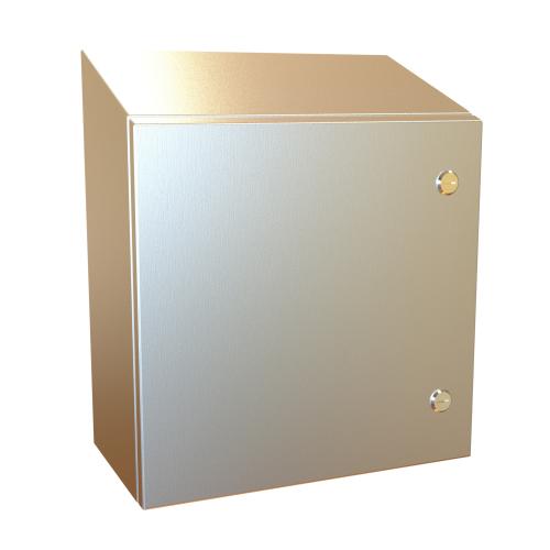 Hammond Manufacturing ST161608SS | NEMA 4X Eclipse Slope Top Enclosure, 16" x 16" x 8", 304 Stainless Steel