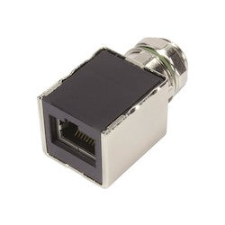 Harting 21033812401 | M12 D-Code 4-Pin Female to RJ45 Panel Feedthrough, Straight