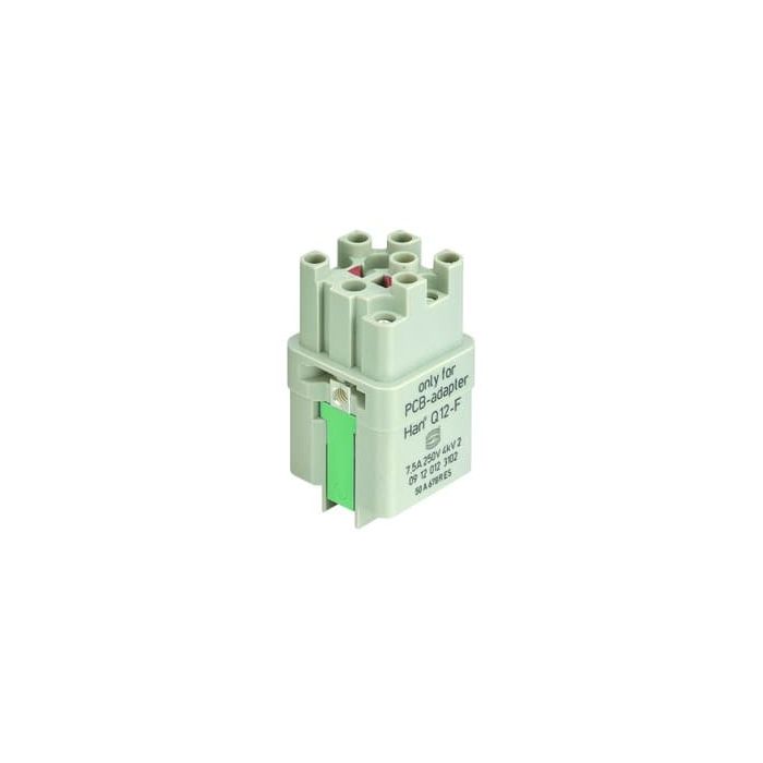 Harting 9120123102 | Han Q12-F Male Insert for PCB Adapter