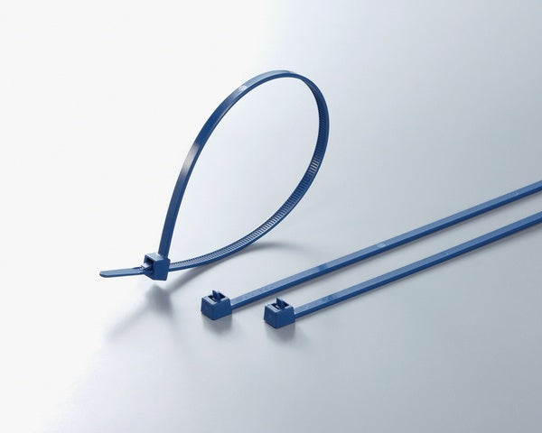 HellermannTyton 111-00937 | Metal Content Tie, 9.8 Long, 30lb Tensile Strength, PA66MP, Blue, 100/pkg
