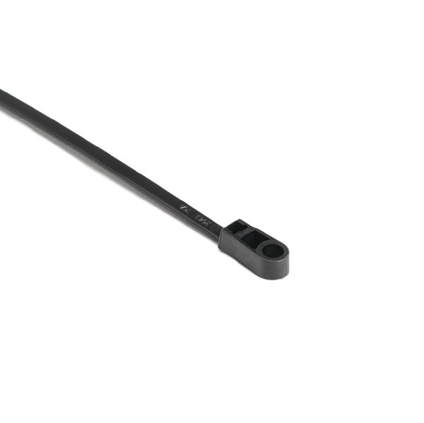 HellermannTyton 113-00061 | 1-Piece Cable Tie/Screw Mount, 8.5" Long, .2" Hole, 1.8" Max Bundle Dia, 50lb, PA66HIRHSUV, Black, 1000/pkg