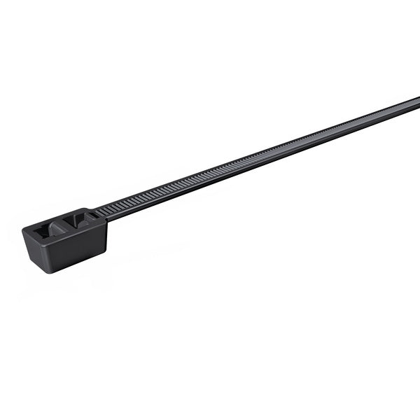 HellermannTyton 117-00018 | Double-Head Cable Tie, 6.3" Long, 50Lb Tensile Strength, Pa66, Black, 100/Pkg