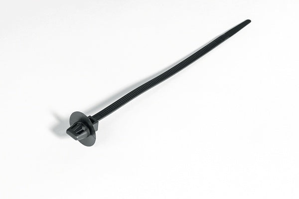 HellermannTyton 126-00015 | 1-Pc Cable Tie/Arrowhead Mount With Disc For Oval Holes, 6.3"L, 0.24" - 0.48" Hole, Pa66Hs, Black, 500/Pkg