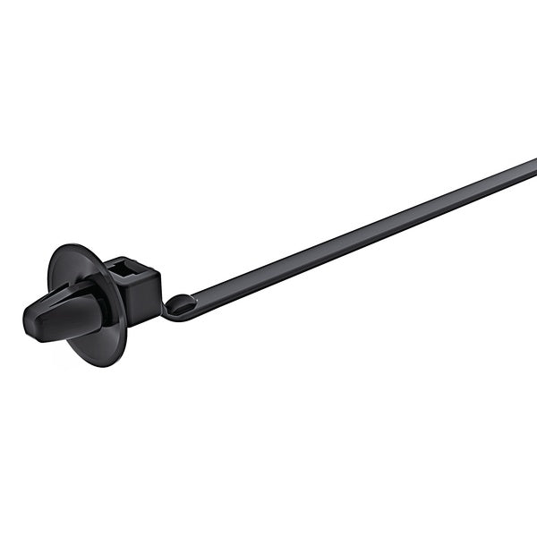 HellermannTyton 126-02300 | 1-Piece Cable Tie/Arrowhead Mount, Panel Thickness .24" - .26", 7.0" Long, 50lb Tensile, PA66HIRHS, Natural, 1000/pkg