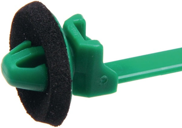HellermannTyton 126-03100 | 1-Piece Cable Tie/Arrowhead Mount with Seal, 6.3" Long, 50lb Tensile, PA66HS, Green, 500/bag