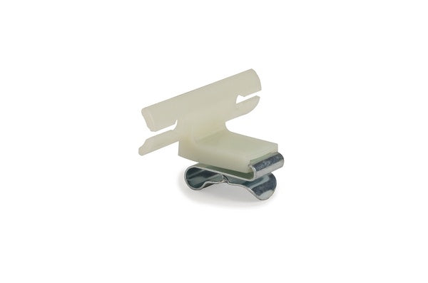 HellermannTyton 133-03800 | Edge Clip and Tape Clip, Panel Thickness .03" - .08", 1.43" Long, PA66HIRHS, Cream, 4000/ctn