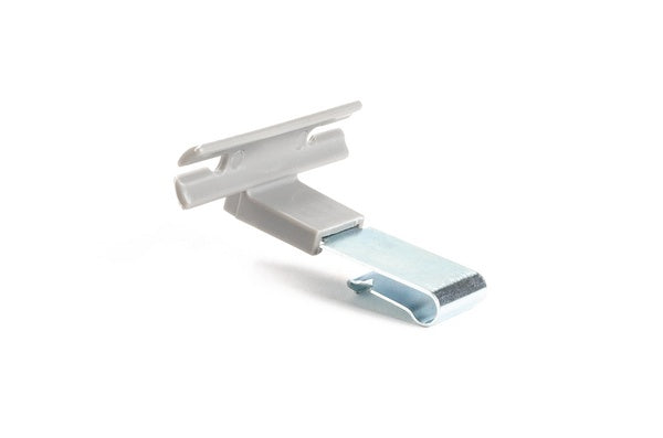 HellermannTyton 133-04486 | Edge Clip and Tape Clip, Panel Thickness .11" - .12 ", 1.43" Long, PA66HIRHS, Gray, 3000/ctn