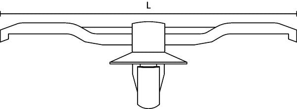 HellermannTyton 150-08110 | Bundling Clip with Arrowhead, 2.1" Long, 0.02 - 0.05" Panel Thickness, PA66HS, Black, 500/pkg