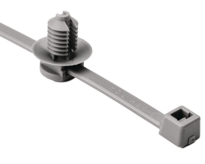HellermannTyton 150-31098 | Fixing Cable Tie for Round Hole, Inside Serrated, 5.0 - 45.0 mm Bundle Diameter, Grey, Pack of 500