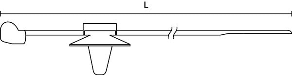 HellermannTyton 150-37791 | 2-Piece Cable Tie/Arrowhead Mount, 6.5mm hole dia., 0.6-8.25mm Panel Thickness, PA66HIRHS, Black, 500/bag