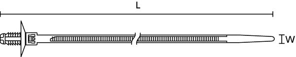HellermannTyton 150-55500 | 1-Piece Cable Tie/Fir Tree Mount, 6.7" Long, Mounting Hole Diameter 0.25" - 0.28", Pa66, Black, 500/Pkg