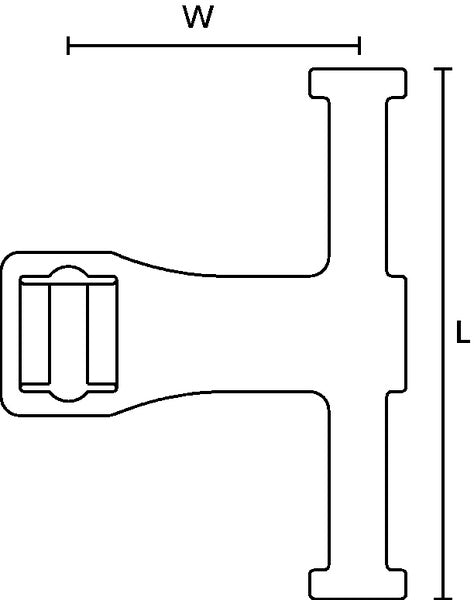HellermannTyton 151-00016 | Standoff Stud Mount Tape Clip Long 2.17" Weld Stud Mnt .2" Pa66Hirhs Black 1000/Pkg