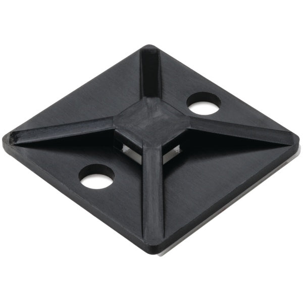 HellermannTyton 151-00646 | High Bond Acrylic Adh Cable Tie Mount, 1.12" X 1.12", Use T18-T50 Cable Tie, Pa66Uv, Black, 500/Pkg