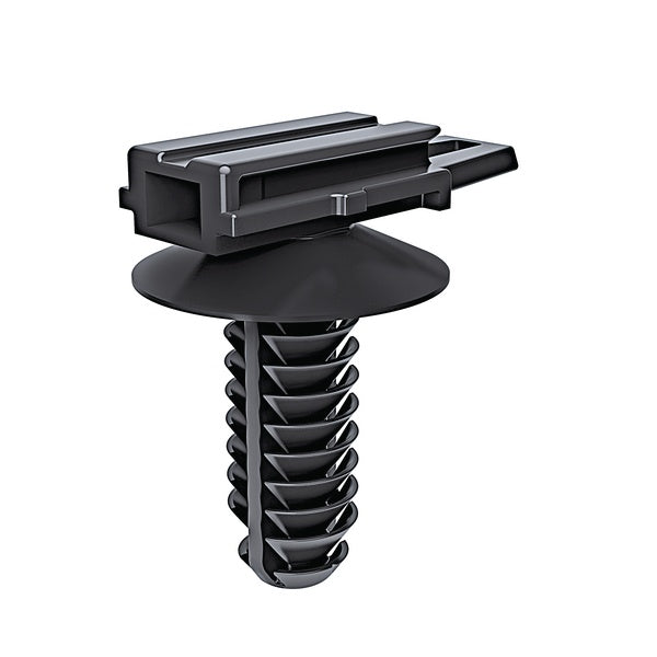 HellermannTyton 151-00786 | Connector Clip w/Fir Tree, 0.7 - 11.0 mm Panel Thickness, 6.0 - 6.7 mm Hole Dia, PA66HIRHS, Black, 5000/box
