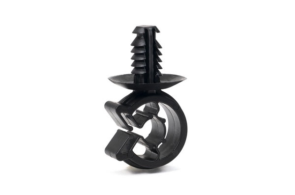HellermannTyton 151-00927 | Fir Tree C-Clip, .24"-.30" Bundle Dia, .03"-.25" Panel, .26" Mnt Hole, PA66HIRHSUV, Black, 100/pkg