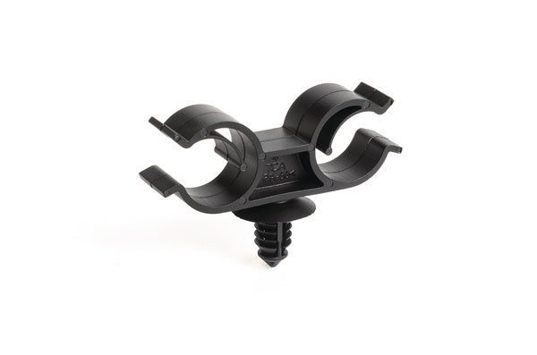 HellermannTyton 151-01310 | Dual FT6 Docking Clip, 12-15mm with 6.5mm Fir Tree, PA66HIRHSUV, Black, 2000/pkg