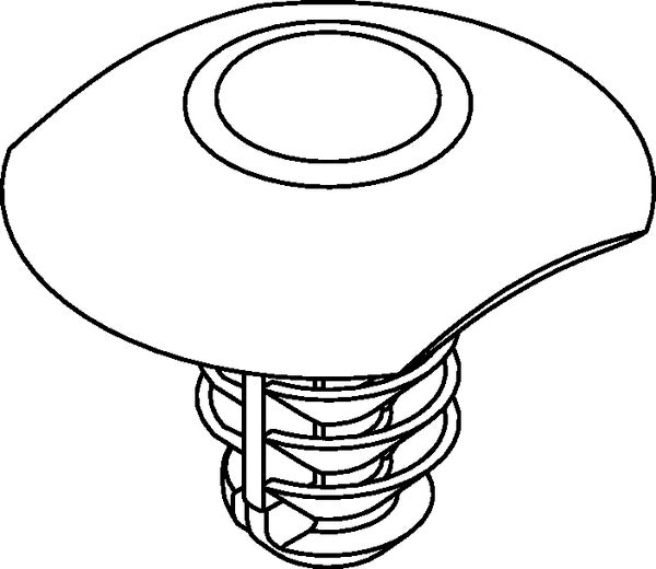 HellermannTyton 151-01317 | Push Pin, Mounting Hole Dia. 6.5mm, PA66HIRHS, Black, 5000/carton