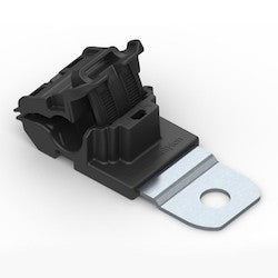 HellermannTyton 151-01637 | Ratchet P-Clamp, 0.24-0.54 in Bundle Dia, 180° Short, 0.26 in Hole Dia, Black, 300/Carton